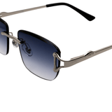 Sunglasses with gradient lenses and metallic frame